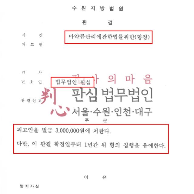 [벌금형의 집행유예] 마약 | 마약류 은어 사용으로 재판받은 사건, 불이익을 최소화하는 대응으로 벌금형 집행유예